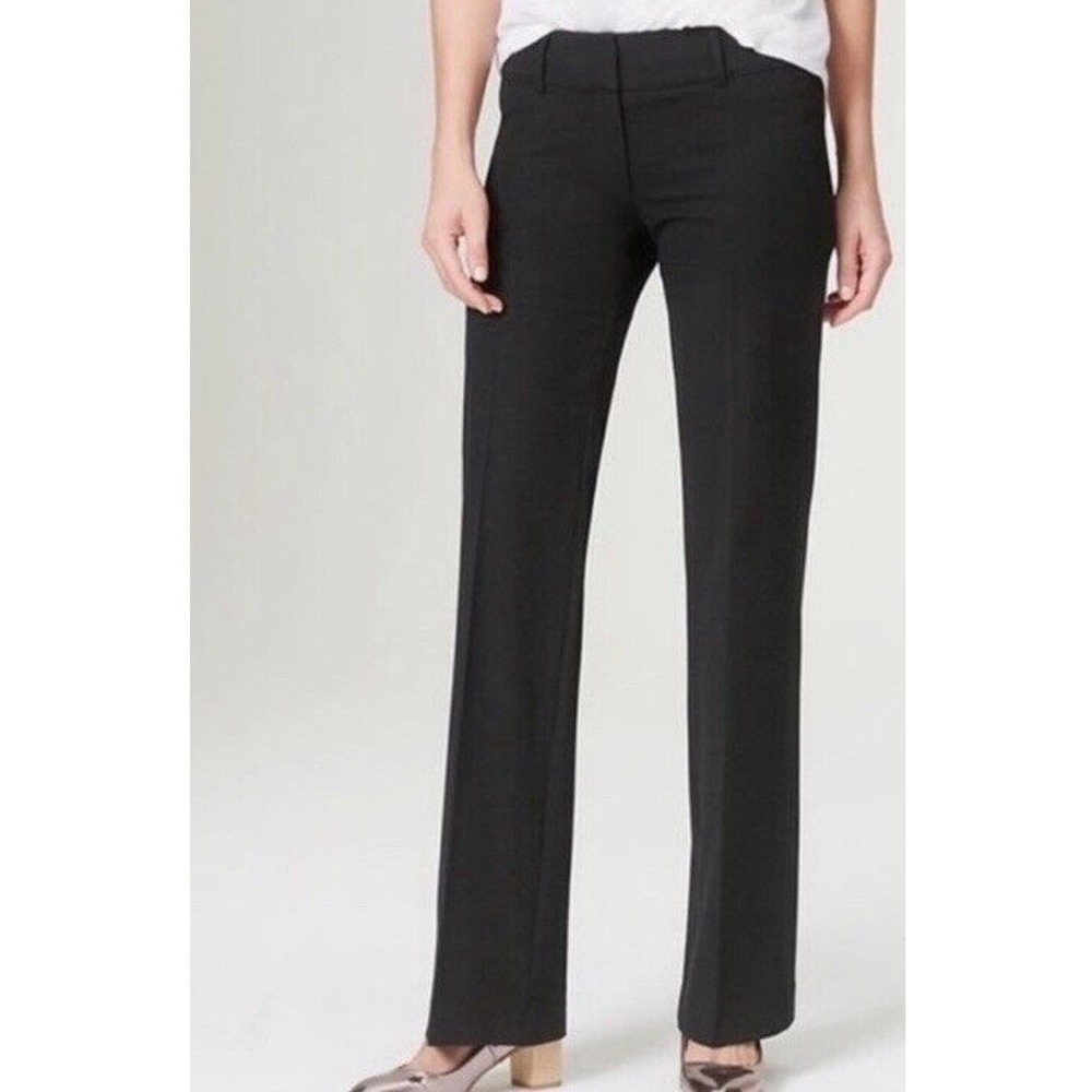 Loft Women's Marisa Black Pants 14 Straight Leg Classic Dressy Comfort Career
